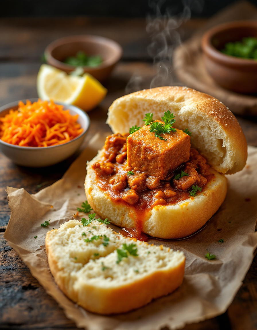 Bunny Chow servido à mesa