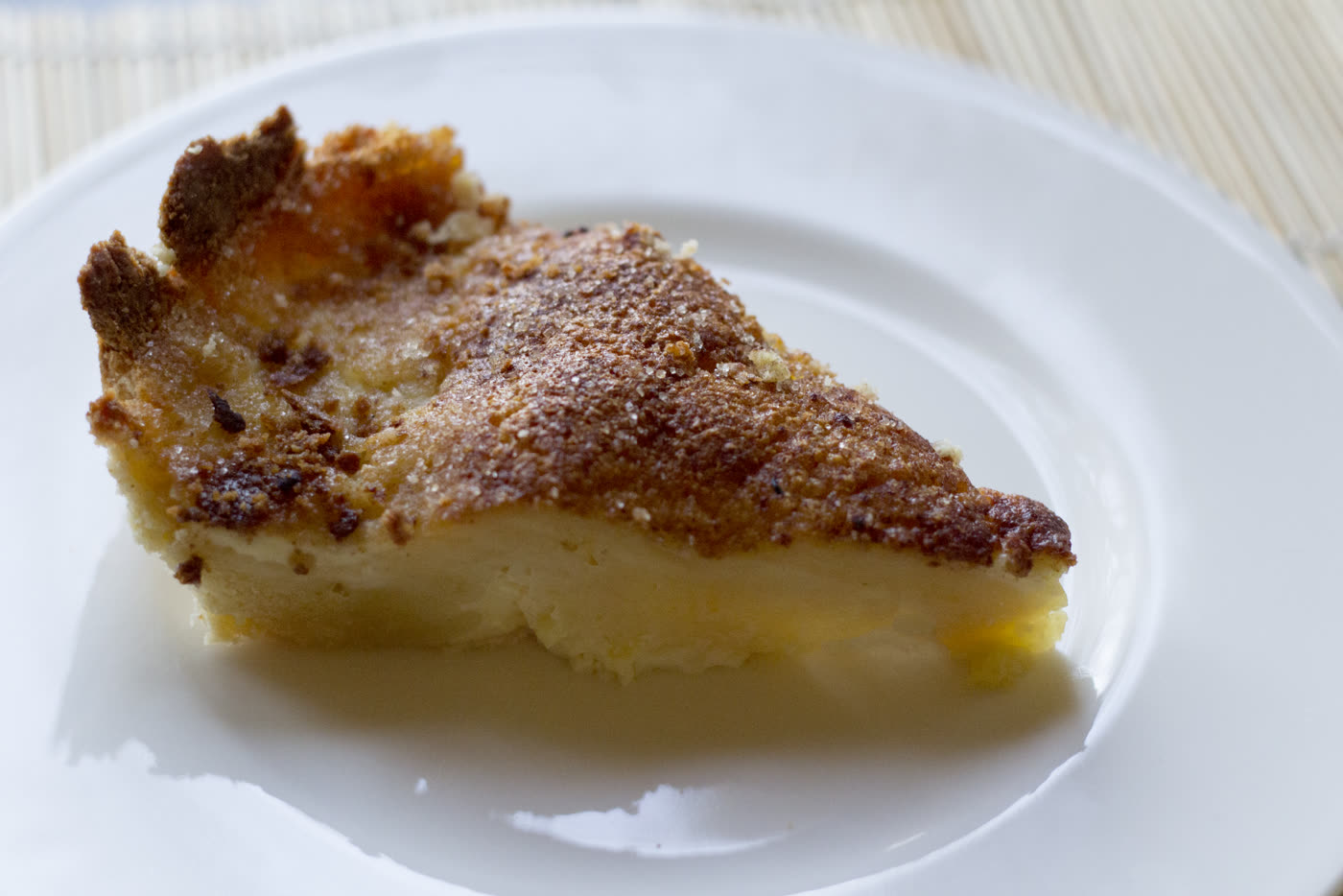 Melktert servido à mesa